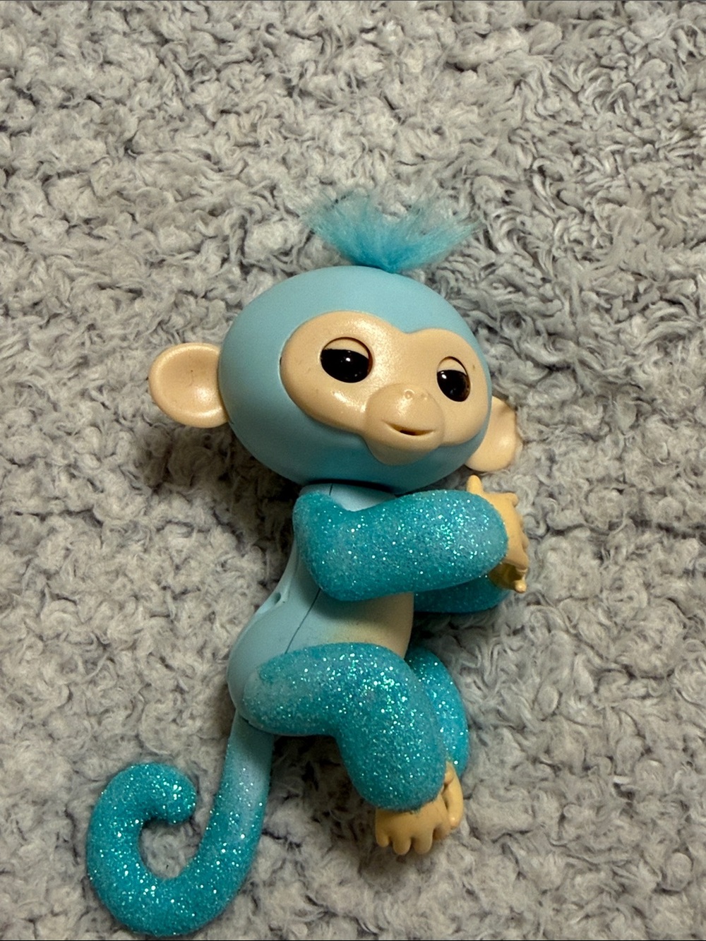 Blue Glitter Interactive Monkey Fingerlings Toy - Kids Action Figure